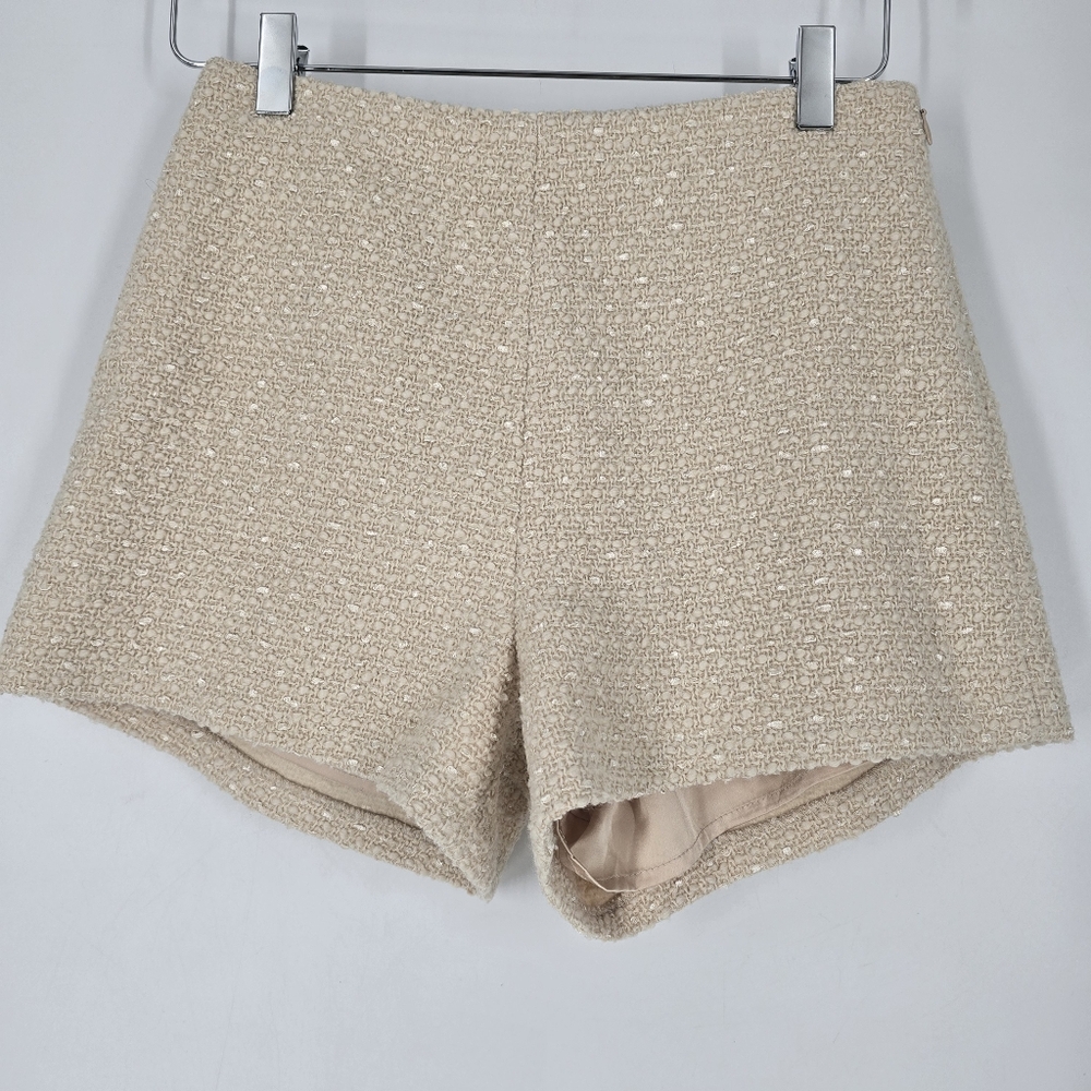 ASTR The Label Rivka Shorts in Oatmeal Beige Tweed Size XS